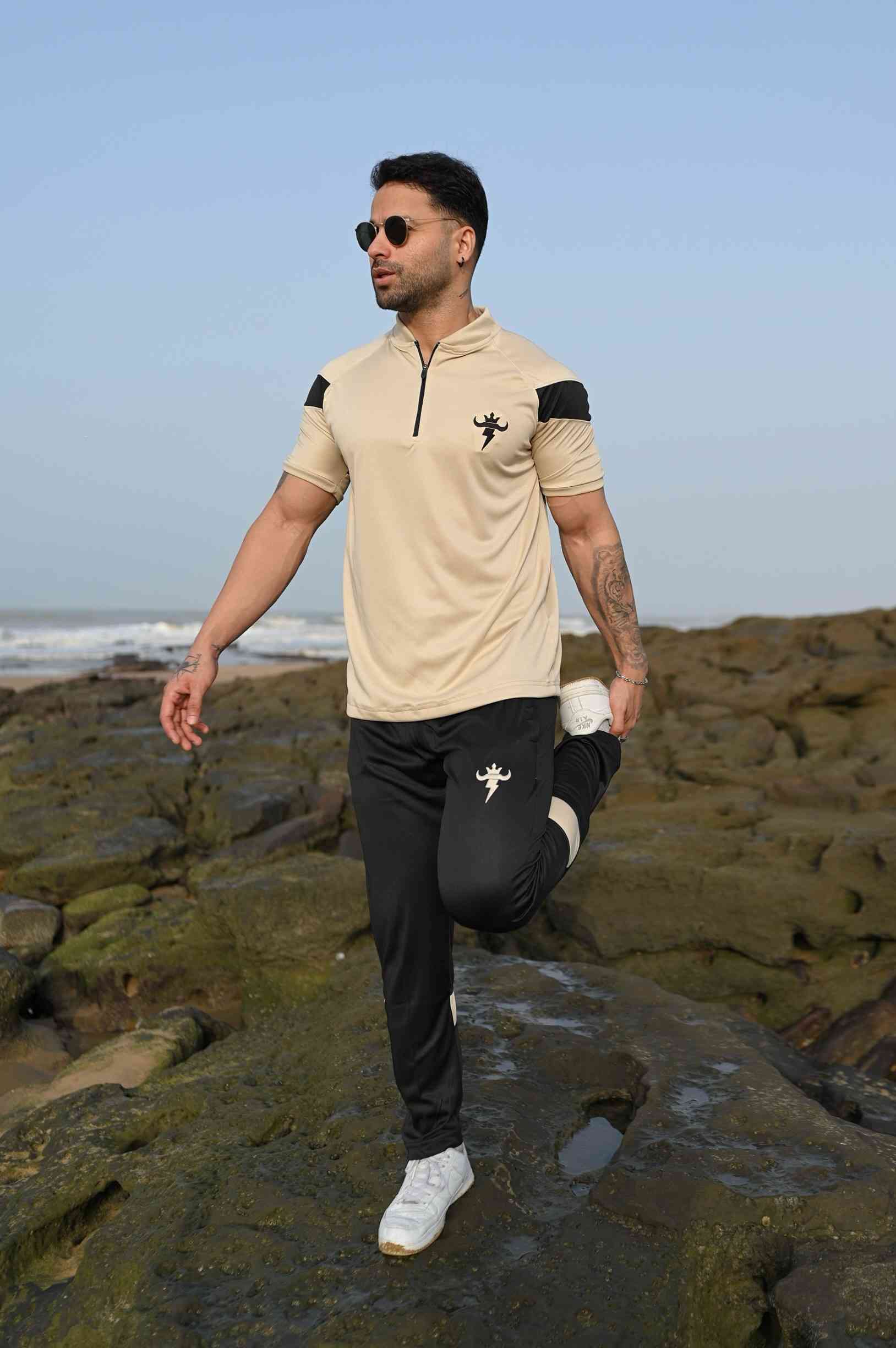 Gambluss Athleisure Dryfit Tracksuit- Milky/Black - Gambluss Wardrobe