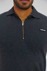 Gambluss Thermal Zipper Polo-Shirt-Charcoal - Gambluss Wardrobe