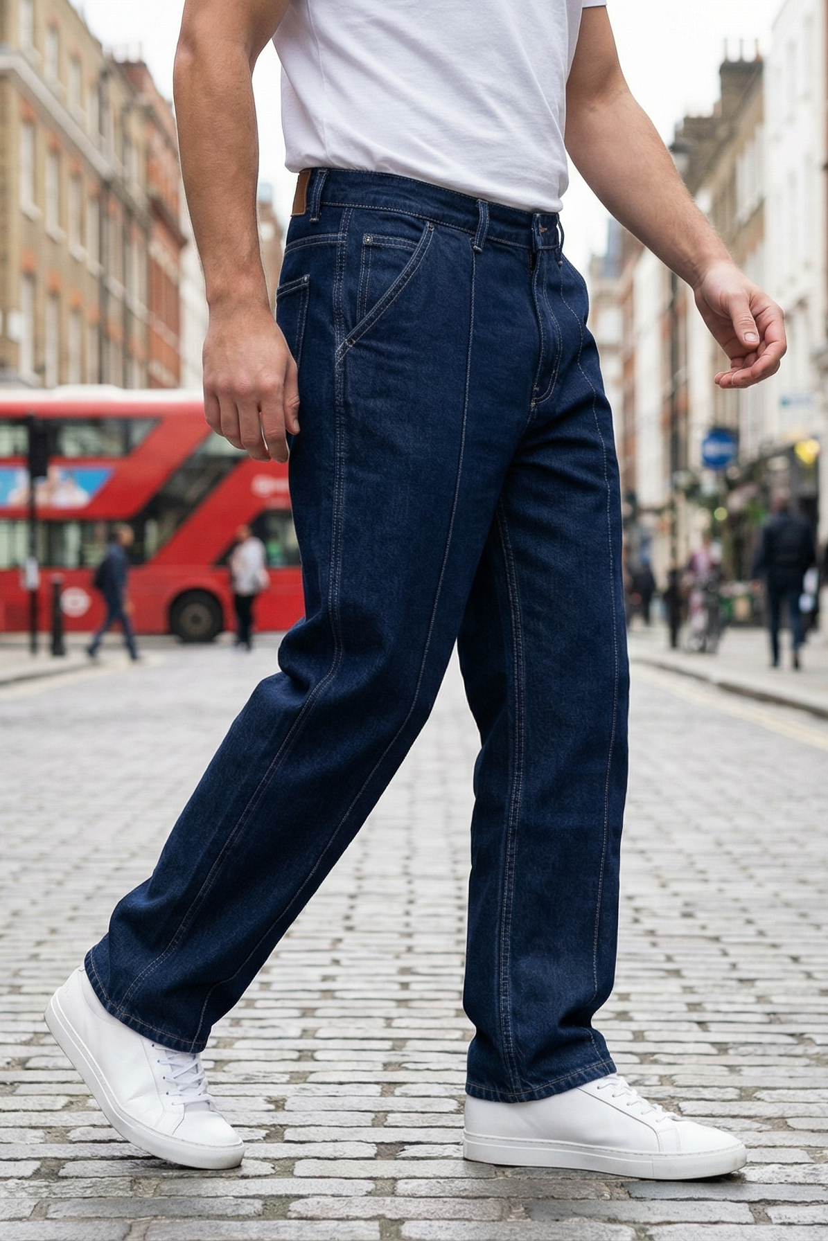 Gambluss Relaxed-Fit cross pocket Pleated Pant- Dark Navy - Gambluss Wardrobe