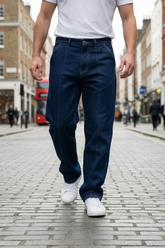 Gambluss Relaxed-Fit cross pocket Pleated Pant- Dark Navy - Gambluss Wardrobe