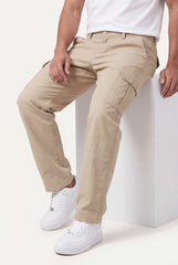 Relaxed Fit Baby Canvas Cotton Cargo Pant – Beige