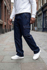 Gambluss Essential Relaxed-Fit Denim Cargo- Dark Navy - Gambluss Wardrobe