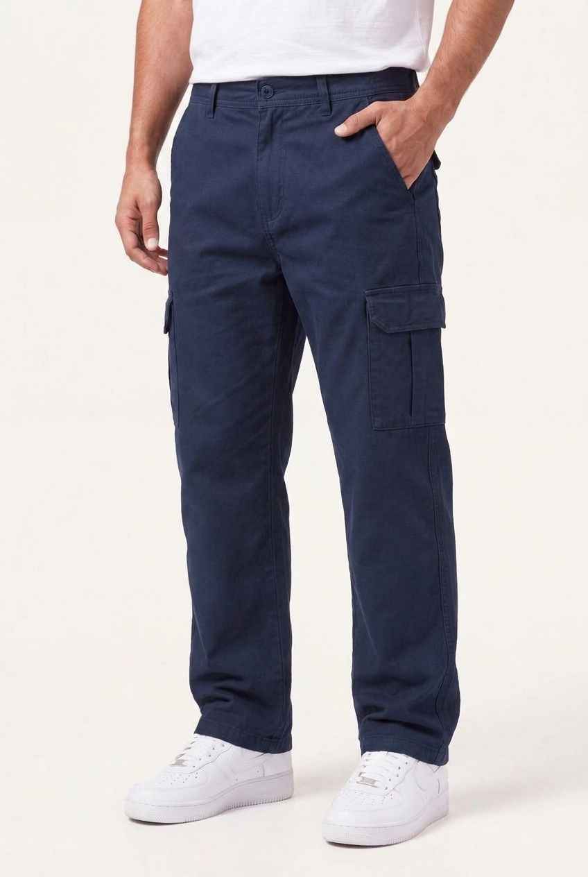 Relaxed Fit Baby Canvas Cotton Cargo Pant – Navy
