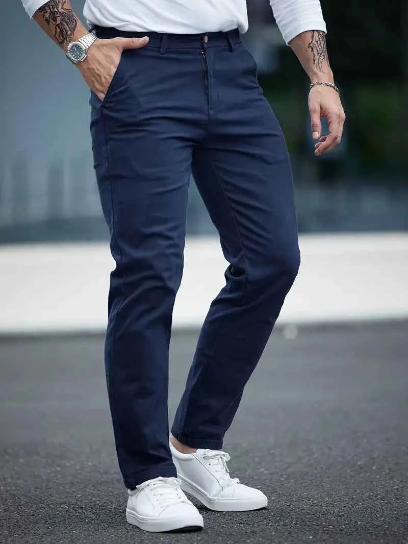 Gambluss Navy Twill Cotton Pant - Gambluss Wardrobe