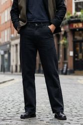 Gambluss Relaxed-Fit Pleated Pant - Black - Gambluss Wardrobe