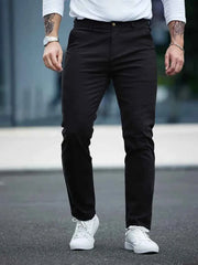 Gambluss Jet-Black Casual Cotton Pant - Gambluss Wardrobe