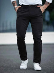 Gambluss Jet-Black Casual Cotton Pant - Gambluss Wardrobe