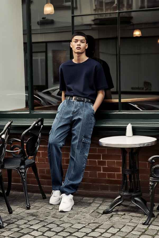 Gambluss Essential Relaxed-Fit Denim Cargo- Dark Charcoal - Gambluss Wardrobe