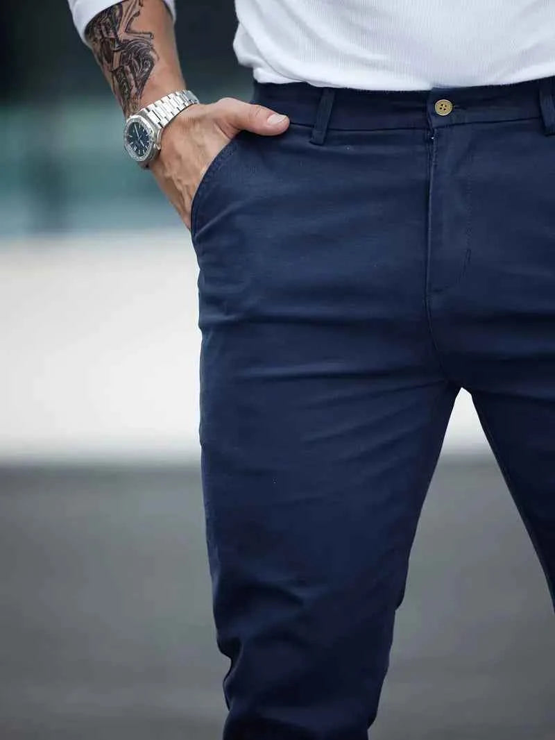 Gambluss Navy Twill Cotton Pant - Gambluss Wardrobe