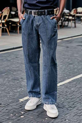Gambluss Relaxed-Fit Pleated Pant - Gray-Navy - Gambluss Wardrobe