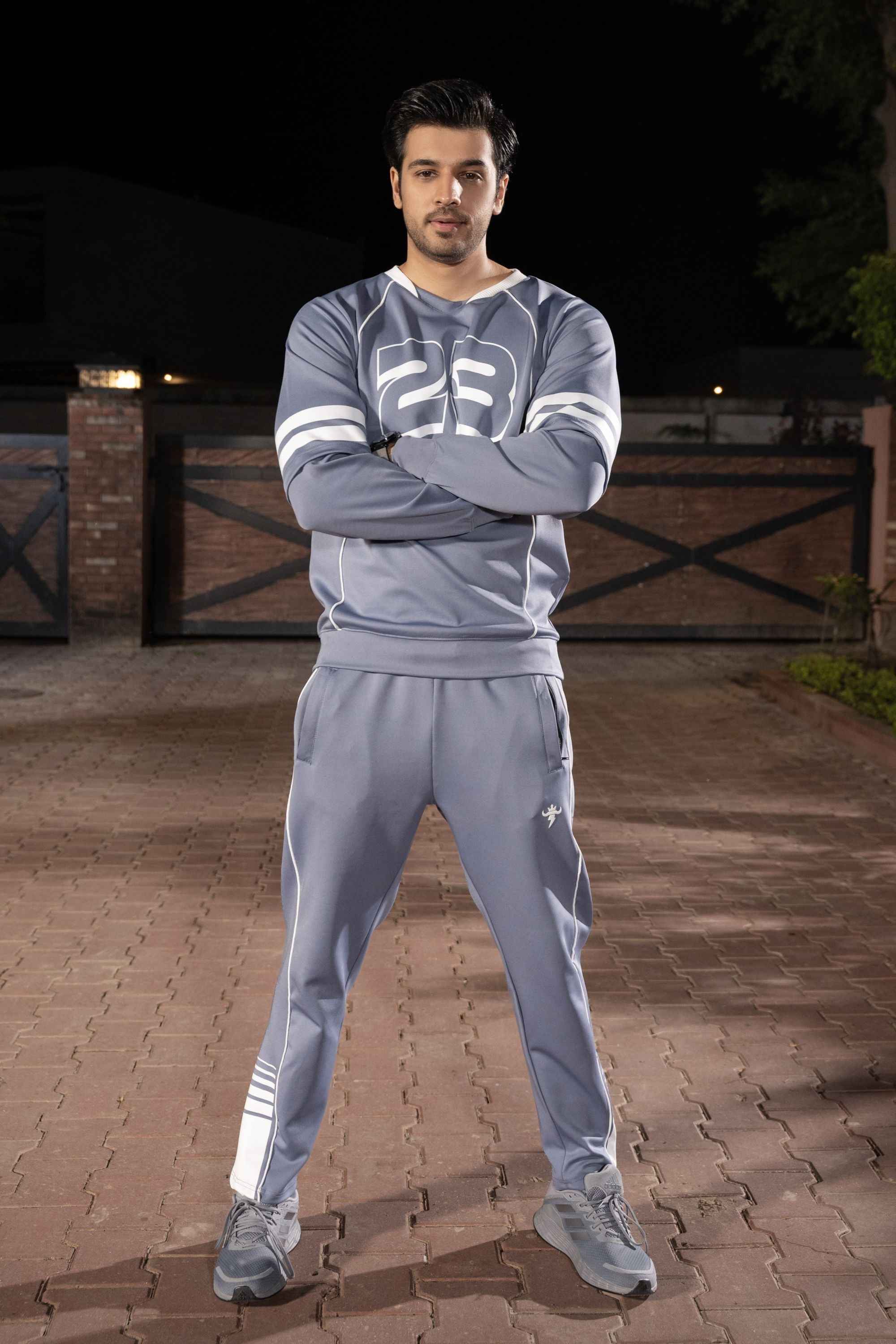 Gambluss Space Blue Momentum Tracksuit | Imported Scuba 4-Way Stretch - Gambluss Wardrobe