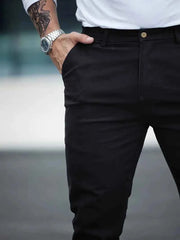 Gambluss Jet-Black Casual Cotton Pant - Gambluss Wardrobe