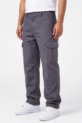 Relaxed Fit Baby Canvas Cotton Cargo Pant – Charcoal