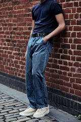 Gambluss Relaxed-Fit Pleated Pant - Gray-Navy - Gambluss Wardrobe