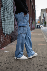 Gambluss Essential Relaxed-Fit Denim Cargo- Light blue - Gambluss Wardrobe