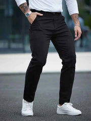 Gambluss Jet-Black Casual Cotton Pant - Gambluss Wardrobe