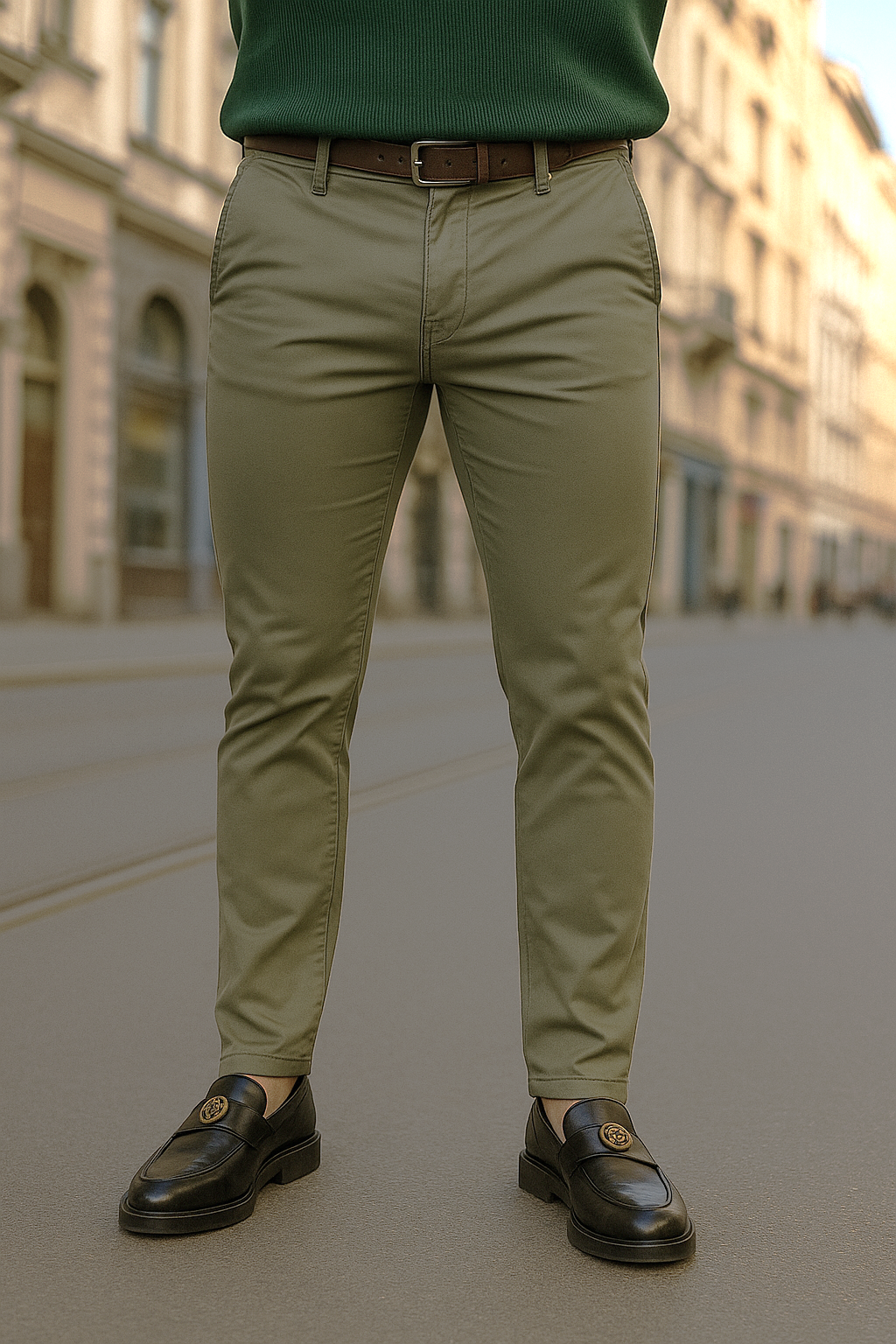 Gambluss olive Twill Cotton Pant - Gambluss Wardrobe