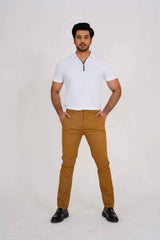 Gambluss Thermal Zipper Polo Shirt -White - Gambluss Wardrobe