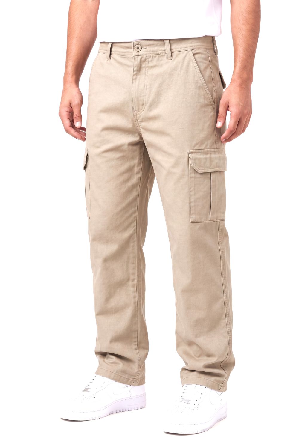 Relaxed Fit Baby Canvas Cotton Cargo Pant – Beige