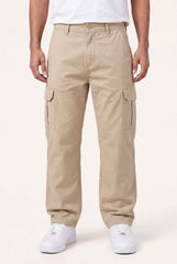 Relaxed Fit Baby Canvas Cotton Cargo Pant – Beige