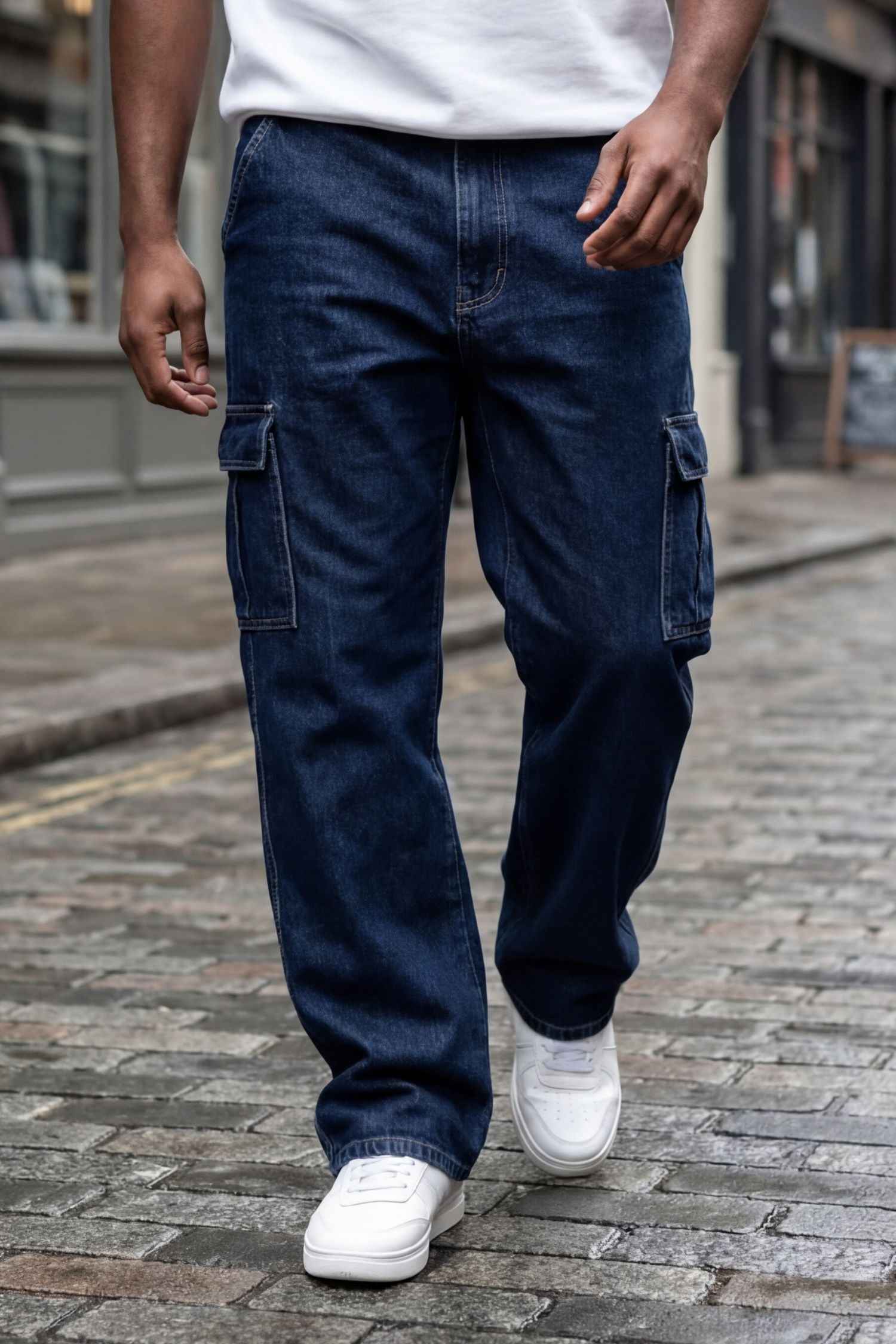 Gambluss Essential Relaxed-Fit Denim Cargo- Dark Navy - Gambluss Wardrobe