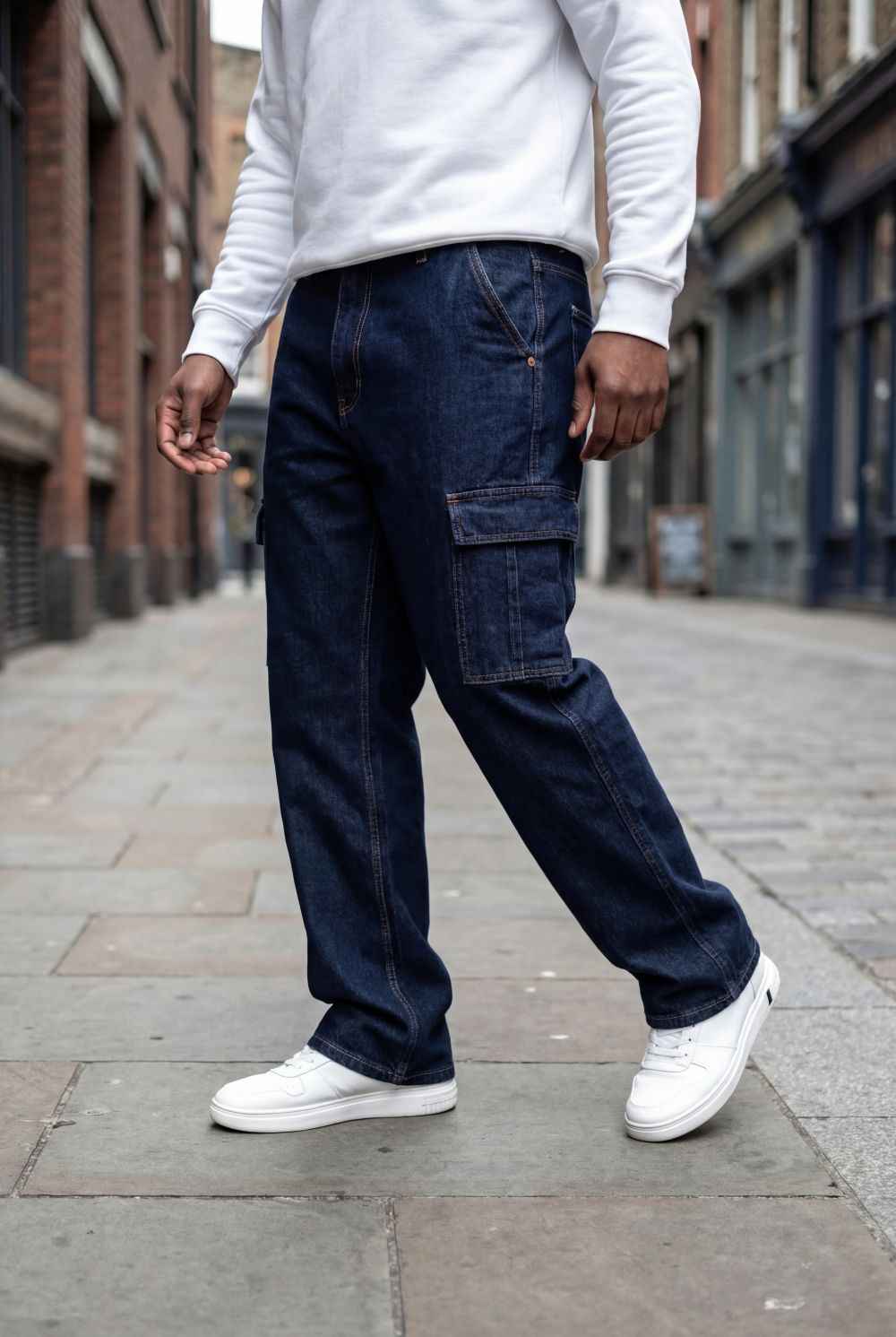 Gambluss Essential Relaxed-Fit Denim Cargo- Dark Navy - Gambluss Wardrobe