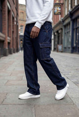 Gambluss Essential Relaxed-Fit Denim Cargo- Dark Navy - Gambluss Wardrobe