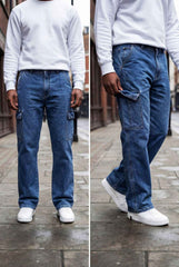 Gambluss Essential Relaxed-Fit Denim Cargo- Navy Blue - Gambluss Wardrobe
