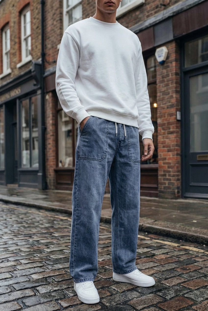 Gambluss Relaxed-Fit Cut-Pocket Pant - Navy Blue - Gambluss Wardrobe