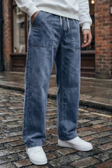 Gambluss Relaxed-Fit Cut-Pocket Pant - Navy Blue - Gambluss Wardrobe
