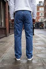 Gambluss Essential Relaxed-Fit Denim Cargo- Navy Blue - Gambluss Wardrobe