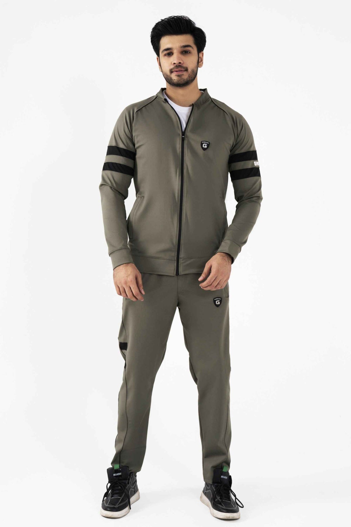 Premium Power Flex 4 Way Scuba Winter Tracksuit- Olive - Gambluss Wardrobe