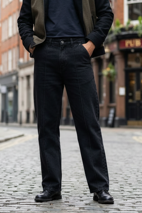 Gambluss Relaxed-Fit Pleated Pant - Black - Gambluss Wardrobe