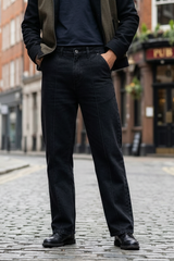 Gambluss Relaxed-Fit Pleated Pant - Black - Gambluss Wardrobe