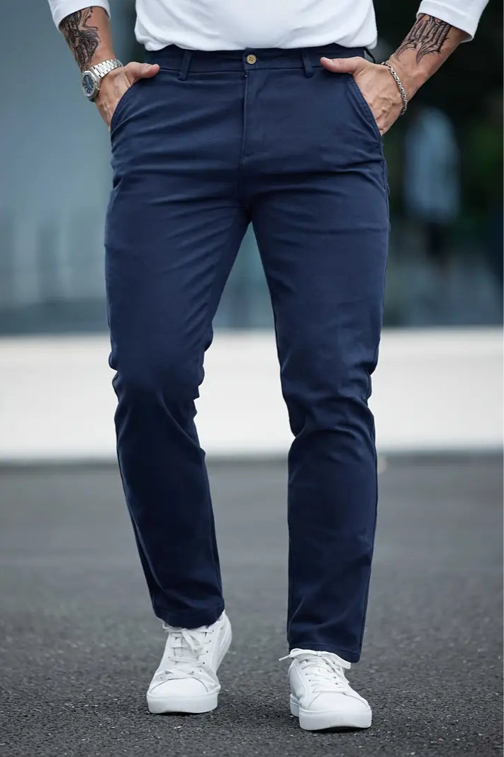 Gambluss Navy Twill Cotton Pant - Gambluss Wardrobe