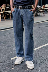 Gambluss Relaxed-Fit Pleated Pant - Gray-Navy - Gambluss Wardrobe