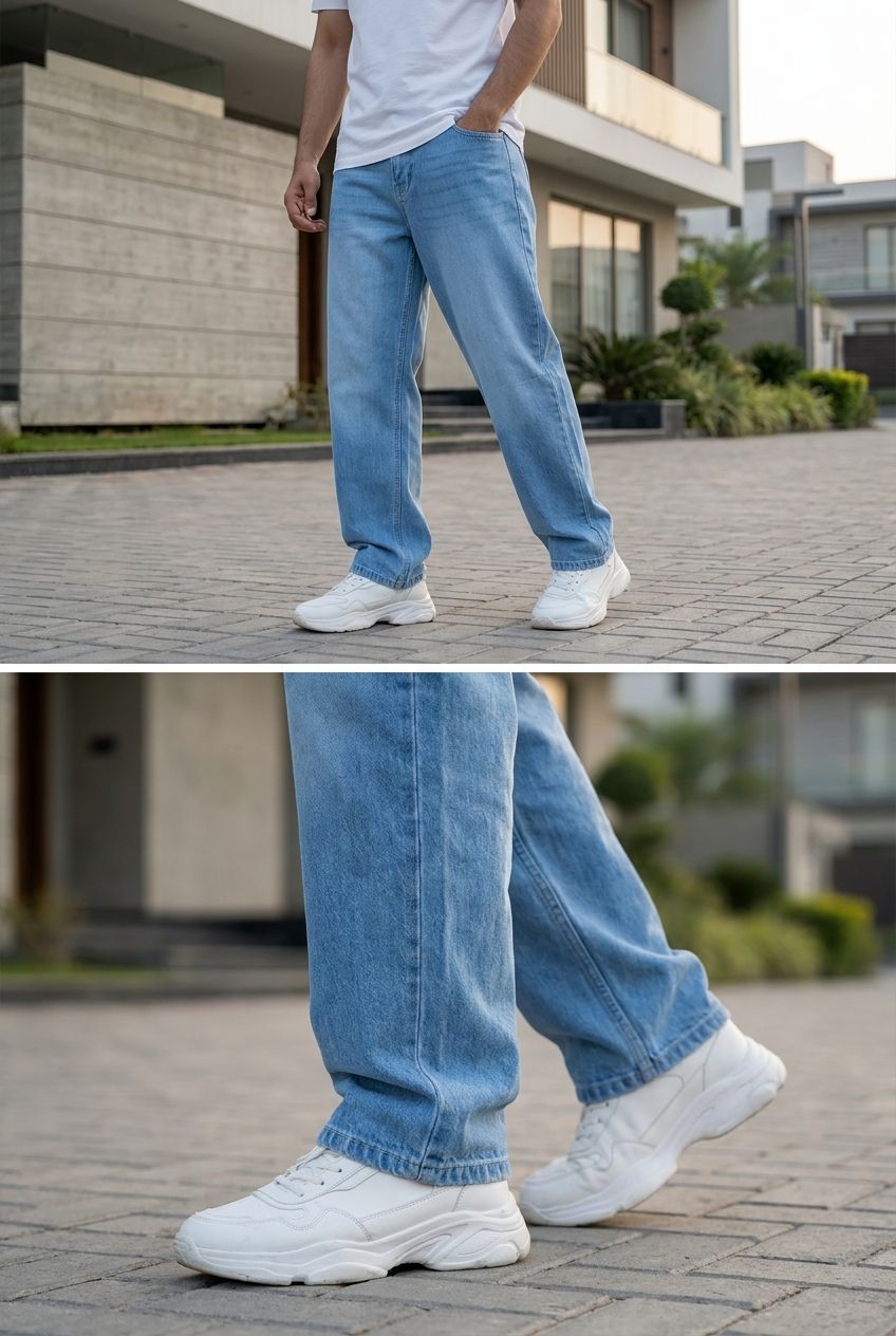 Gambluss Essential Relaxed-Fit Pant- light blue