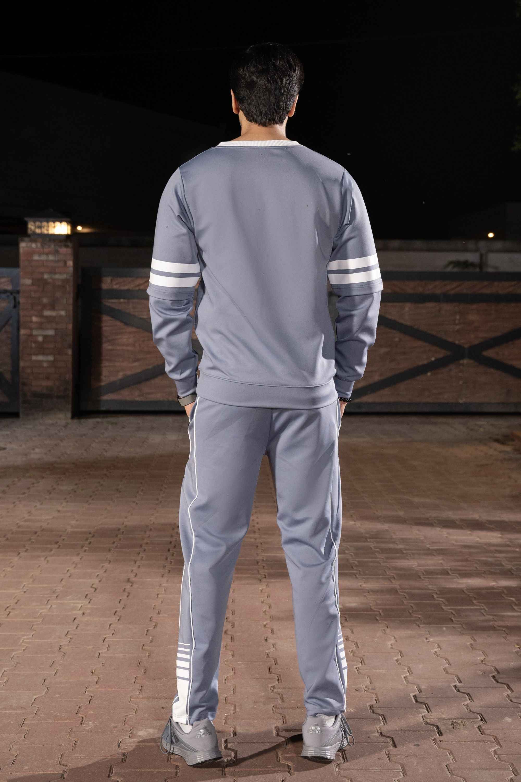 Gambluss Space Blue Momentum Tracksuit | Imported Scuba 4-Way Stretch - Gambluss Wardrobe
