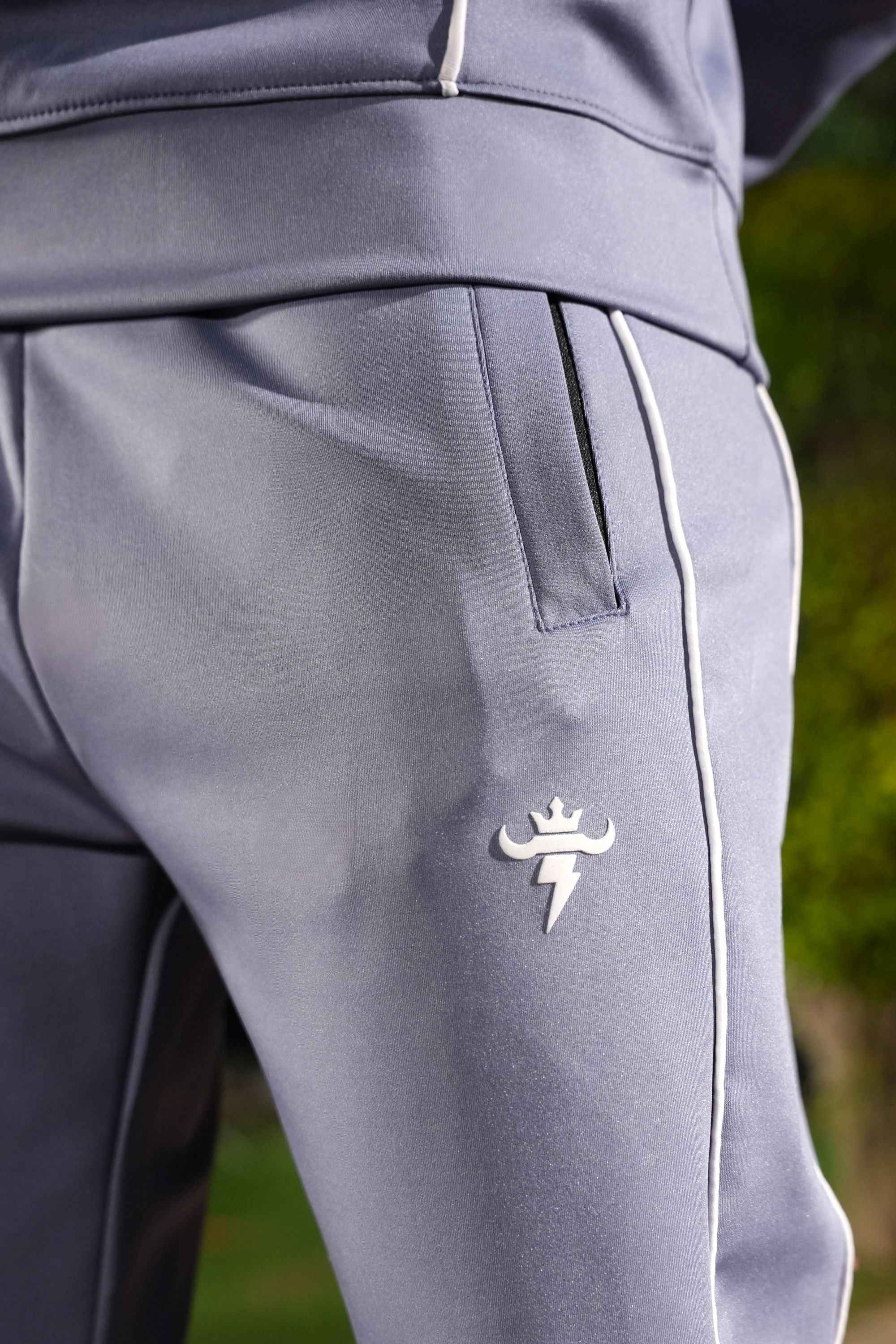Gambluss Space Blue Momentum Tracksuit | Imported Scuba 4-Way Stretch - Gambluss Wardrobe